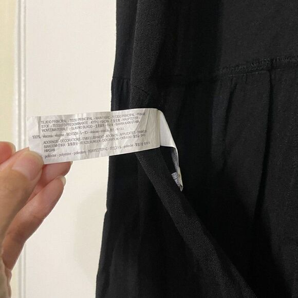 Zara Black Fringe hem ruffle sleeve jumpsuit size XS - Picture 8 of 8